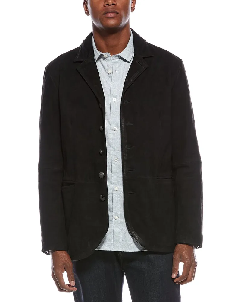 John Varvatos Ward Suede Blazer Black