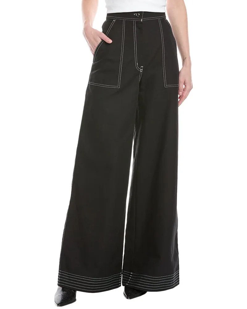 Max Mara Oboli Linen Blend Trouser Black
