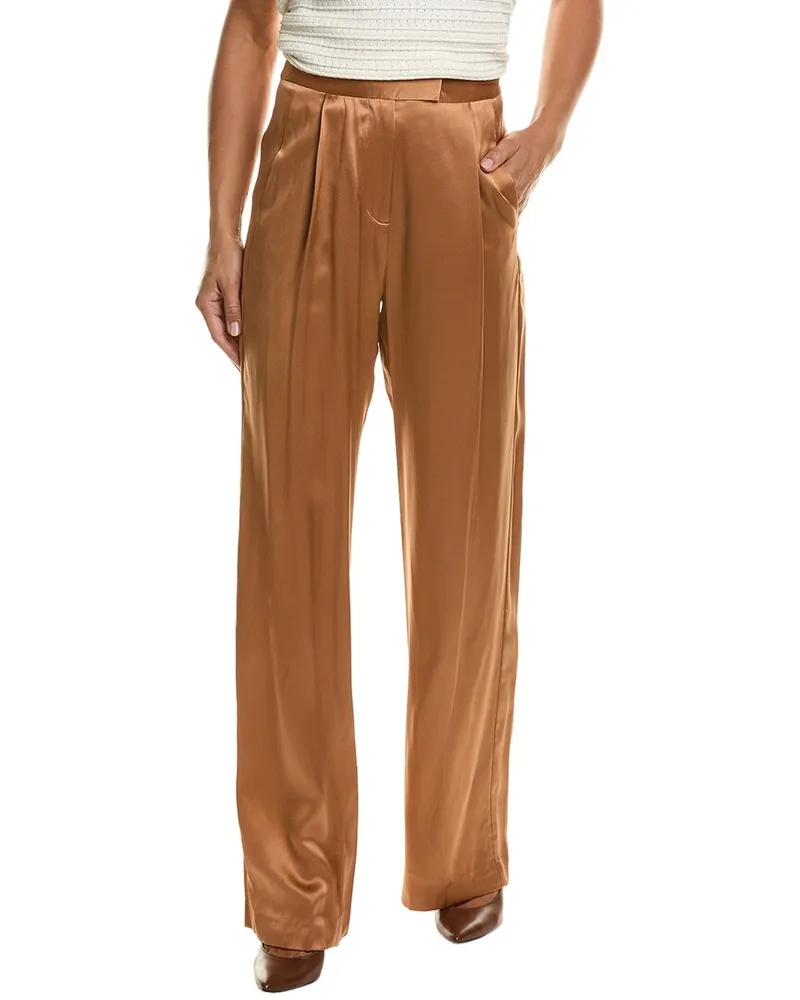 The Sei Silk Wide Leg Pant Brown