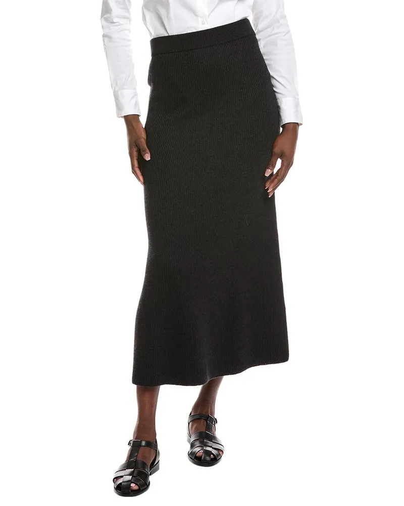Max Mara Agile Rib Wool Sweater Skirt Black