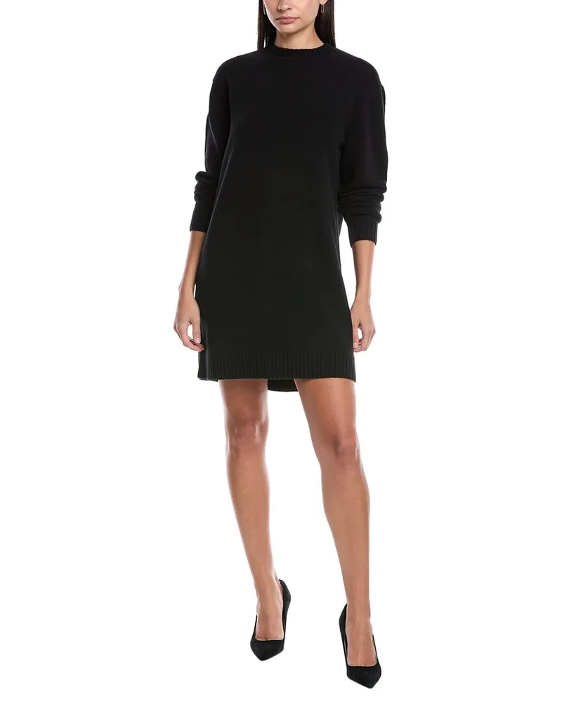Theory Wool & Cashmere-Blend Midi Dress Black