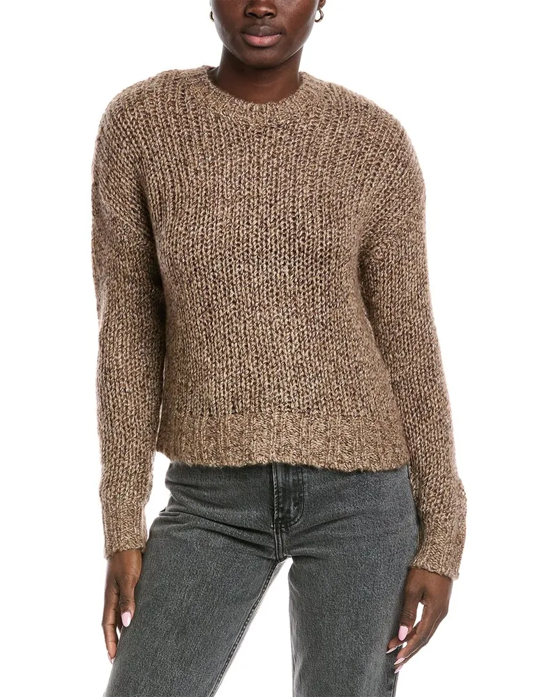 Autumn Cashmere Open Gauge Cashmere & Silk-Blend Sweater Brown