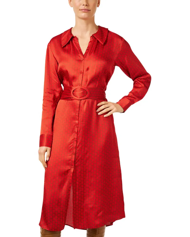 Tara Jarmon Rachele Print Shirtdress Red