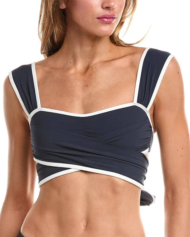 Reiss Cristina Wrap Top Navy