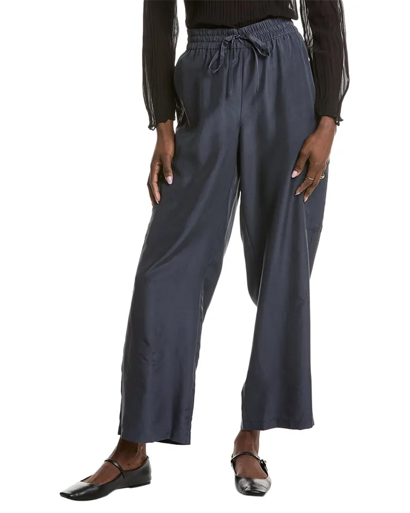 Eileen Fisher Silk Cargo Pant Blue