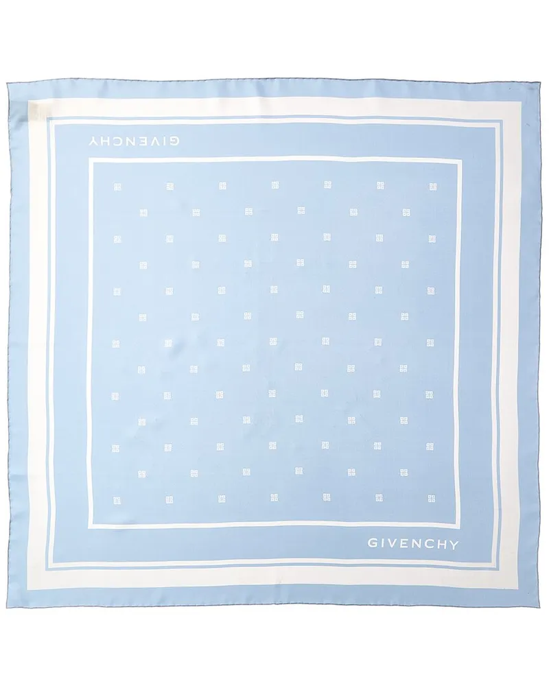 Givenchy Plumetis Square Silk Scarf Blue