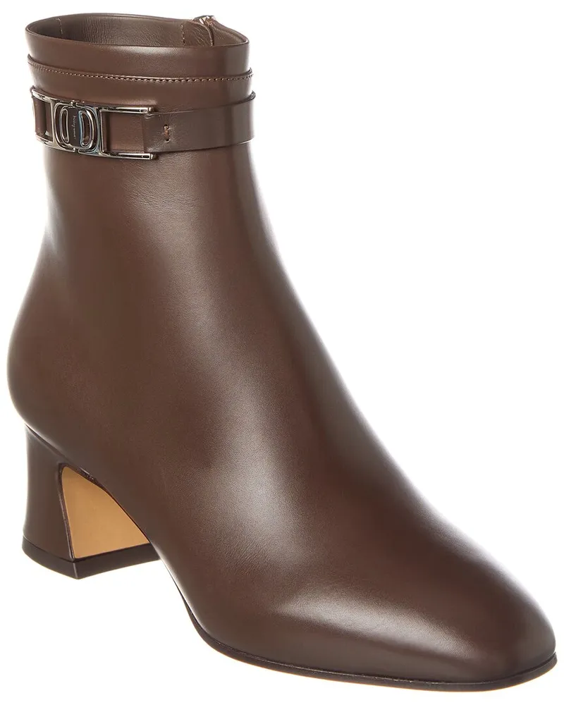 Ferragamo Rego Leather Bootie Nocolor