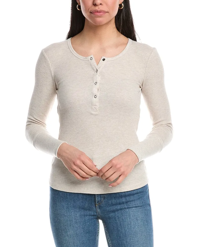 Splendid Thermal Henley Top Brown