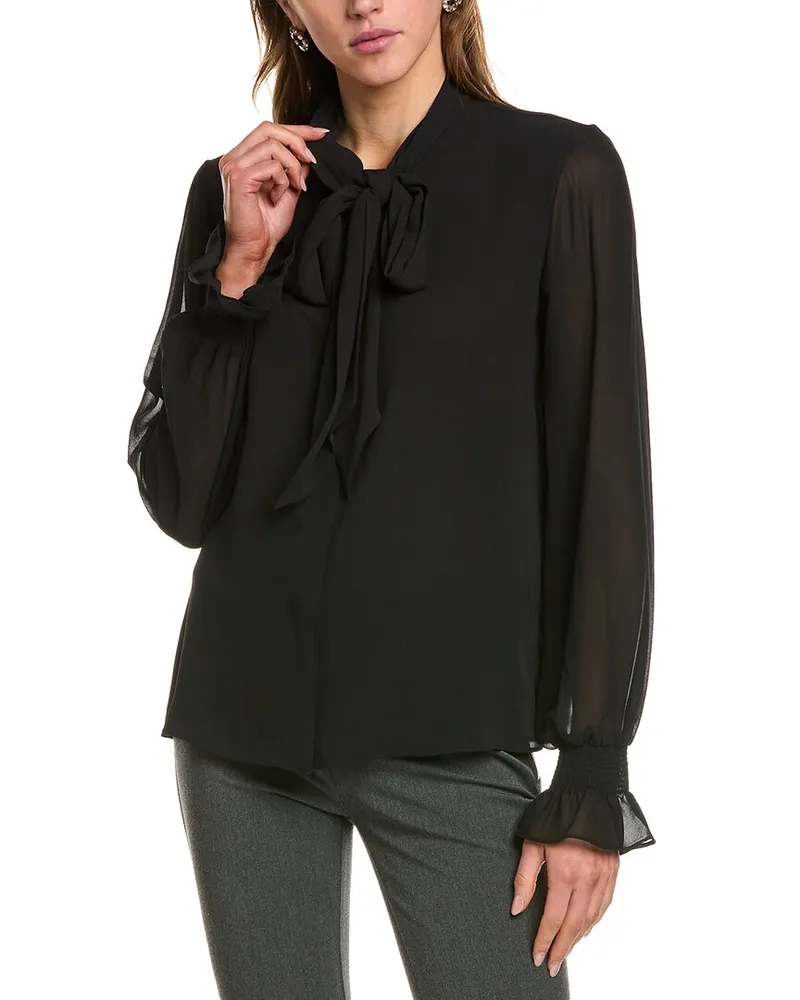 BCBGMAXAZRIA Bow Blouse Black