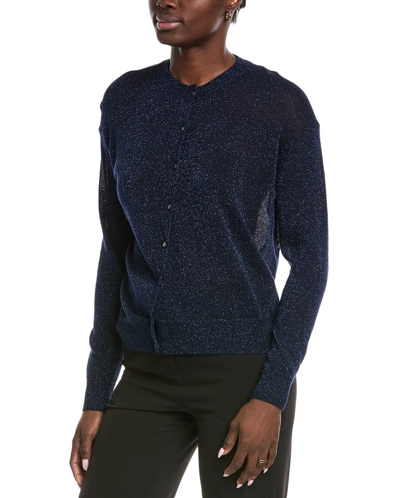 Autumn Cashmere Shimmer Cashmere & Silk-Blend Cardigan Blue