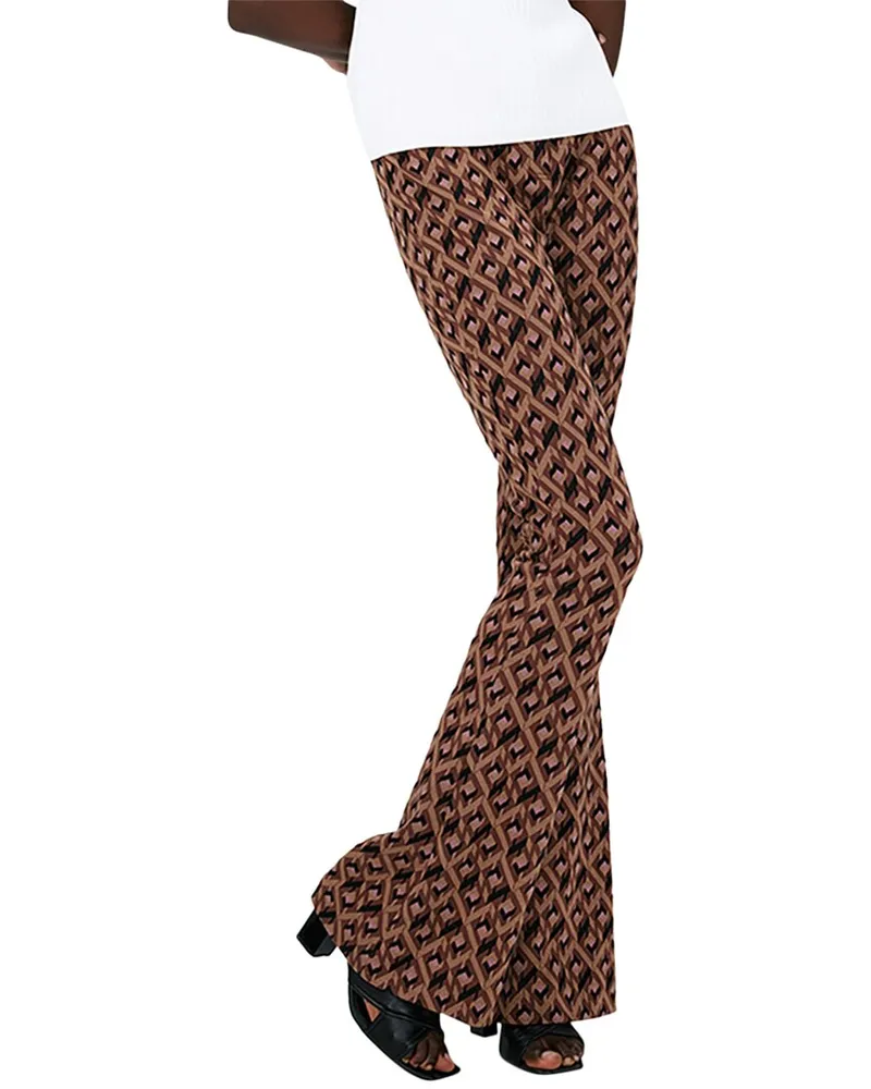 Diane von Furstenberg Greg Wool-Blend Pant Brown