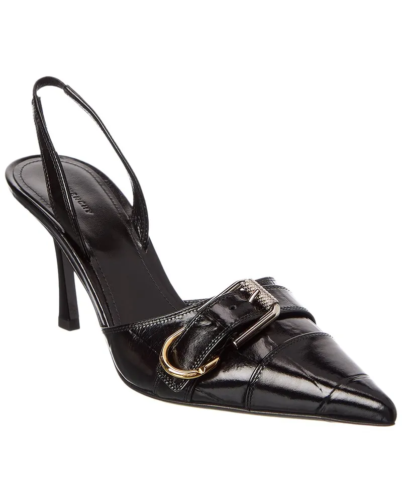 Givenchy Voyou Croc-Embossed Slingback Pump Black