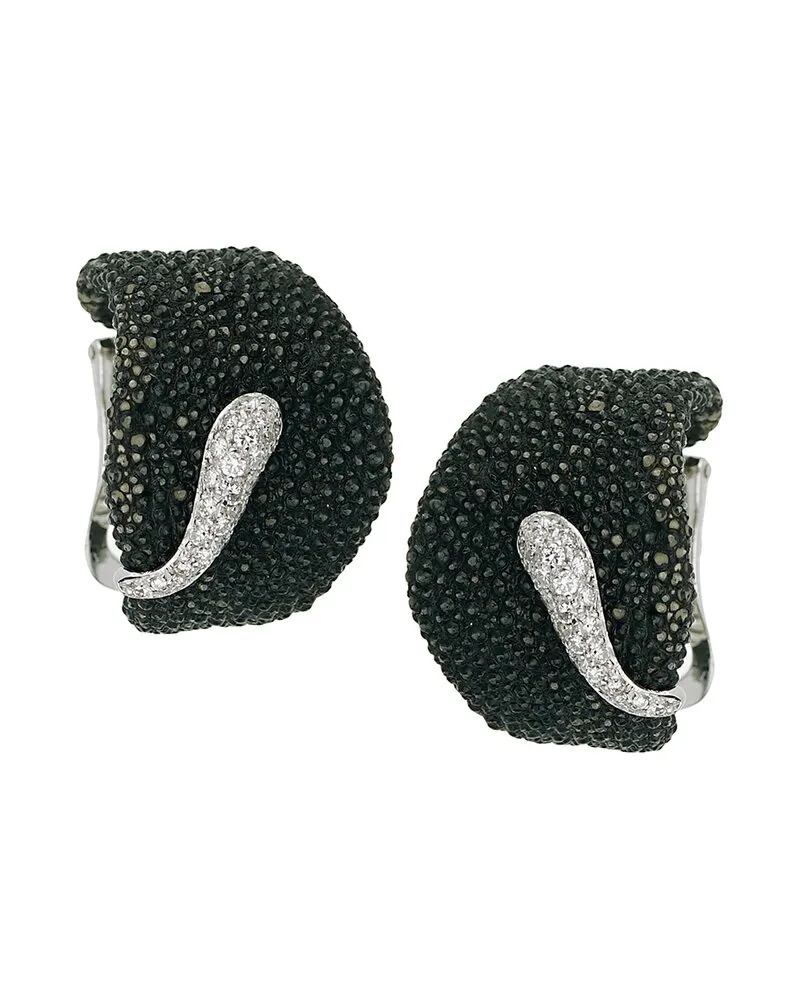 De Grisogono 18K 0.50 ct. tw. Diamond Stingray Leather Earrings (Authentic Pre-Loved Nocolor