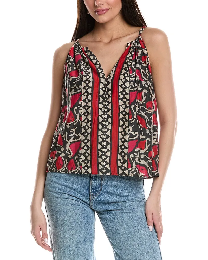 Graham & Spencer Rhea Silk-Blend Top Red