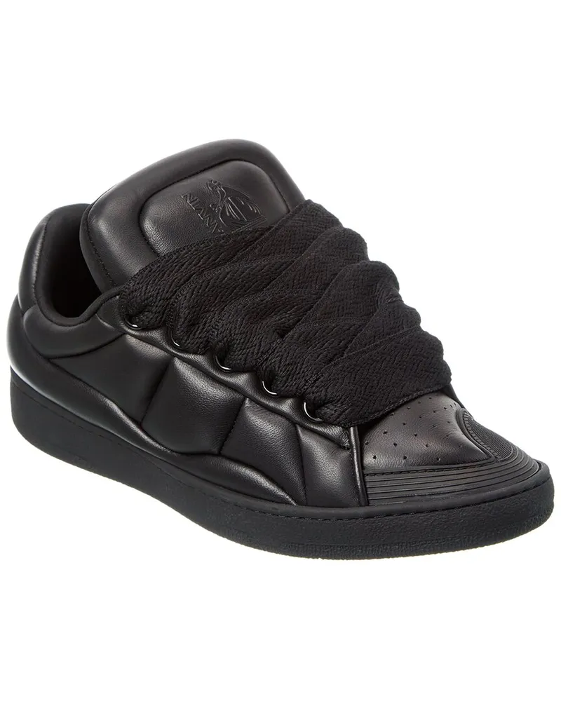 Lanvin Basses Curb XL Leather Sneaker Black