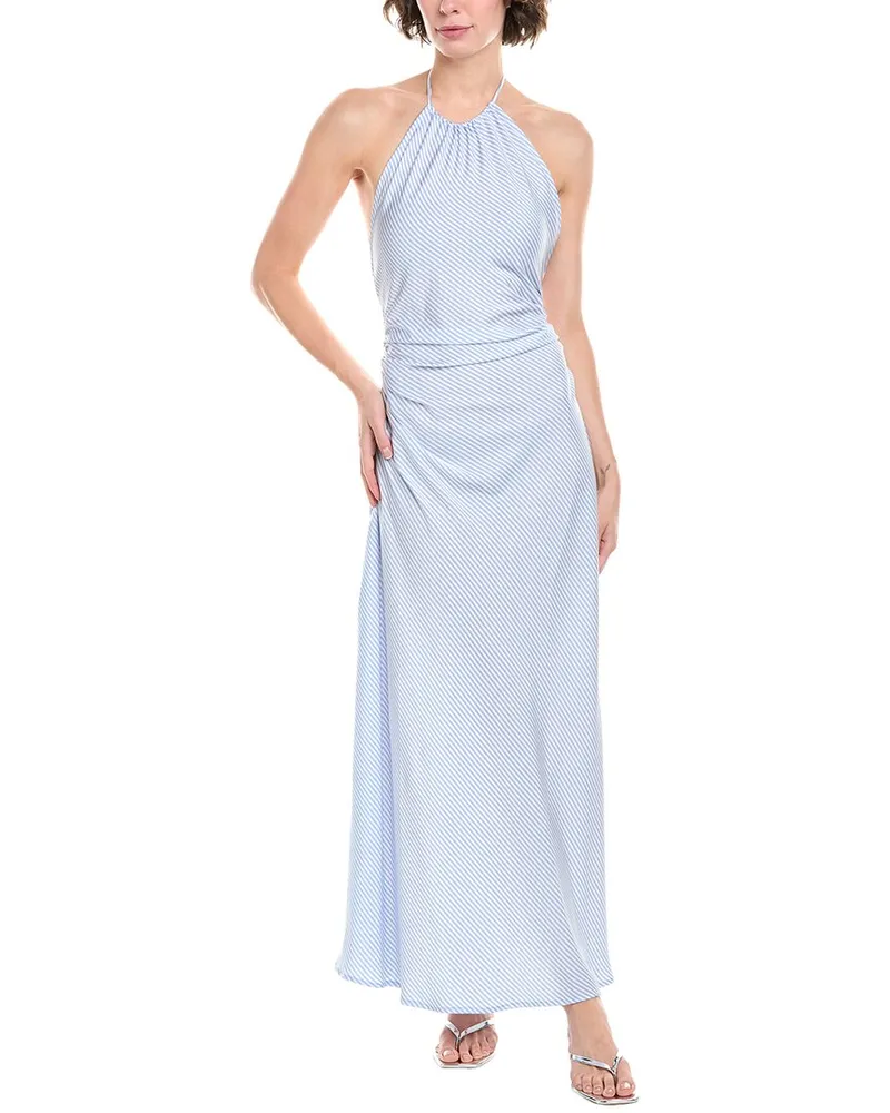 WeWoreWhat Halter Tie-Neck Maxi Dress Blue