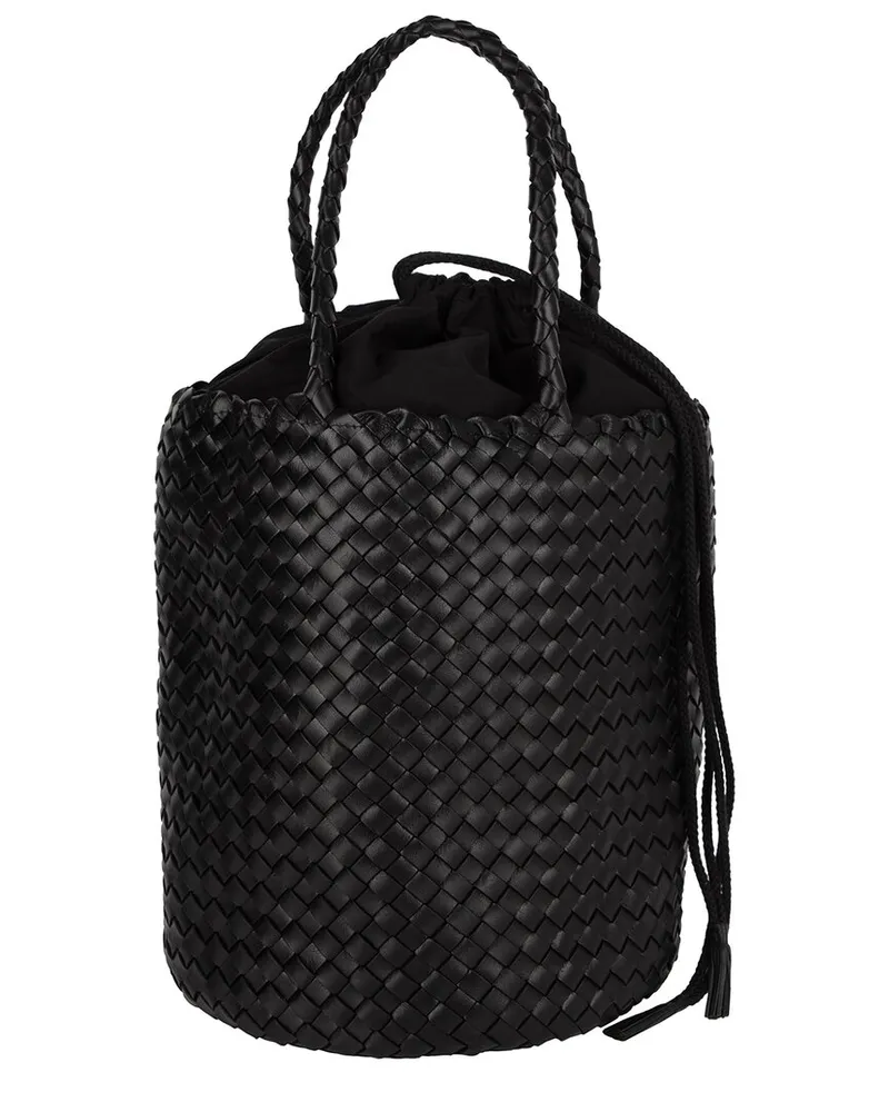 Dragon Diffusion Jacky Woven Leather Bucket Bag Black