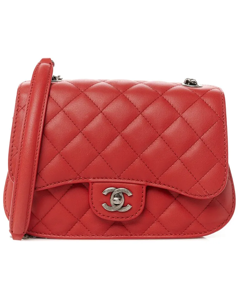 Chanel Red Lambskin Quilted Leather Small Natural CC Flap (Authentic Pre-  Loved Nocolor