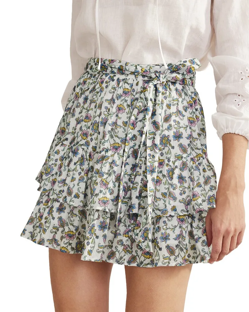 Boden Tie Waist Crinkle Mini Skirt Nocolor