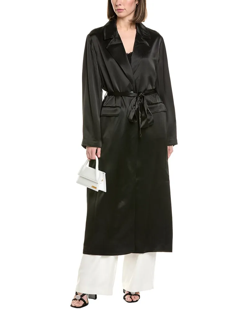 STAUD Imani Satin Coat Black