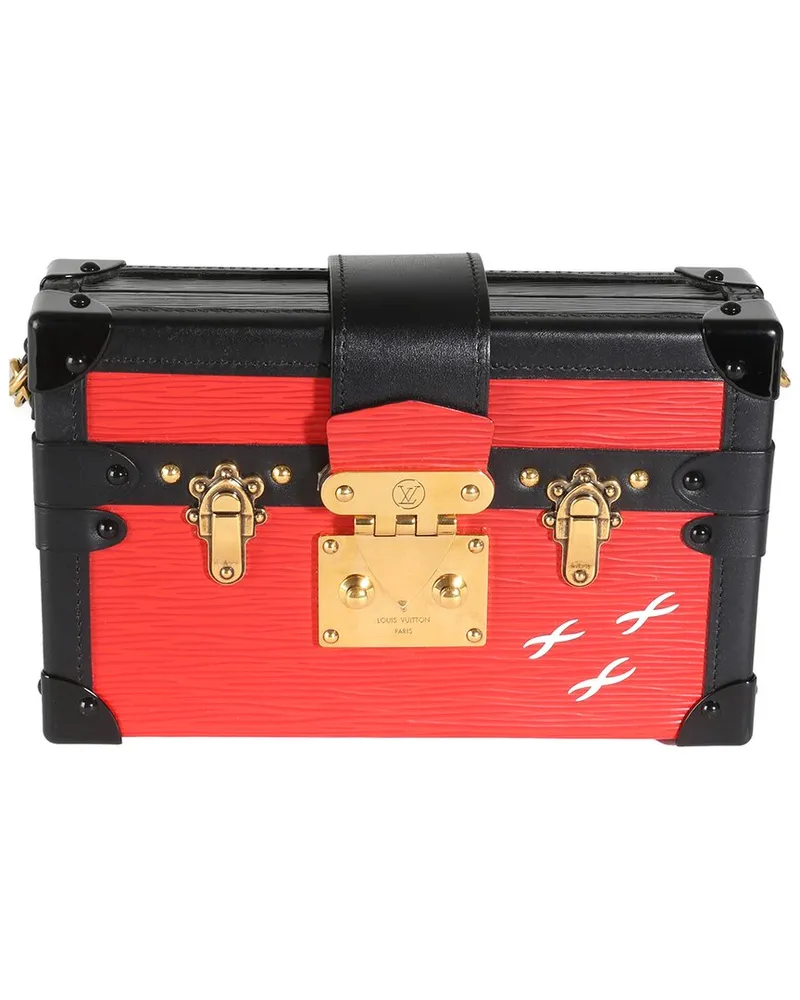 Louis Vuitton Black, Red Leather Malle (Authentic Pre-Loved Nocolor