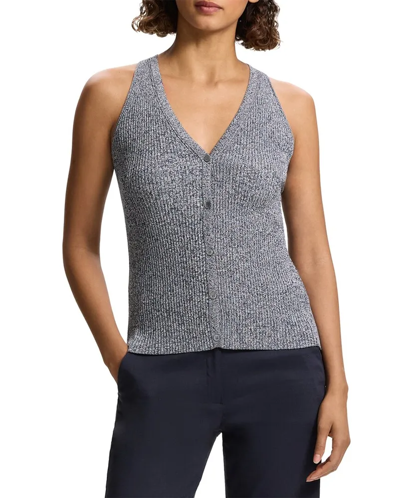 Theory Slim Rib Vest Blue