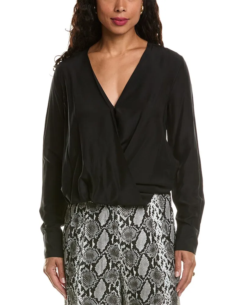 Rag & Bone Victor Silk-Blend Blouse Black