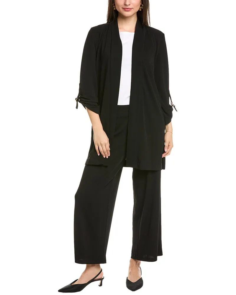 Anne Klein Drape Front D-Ring Cardigan Black