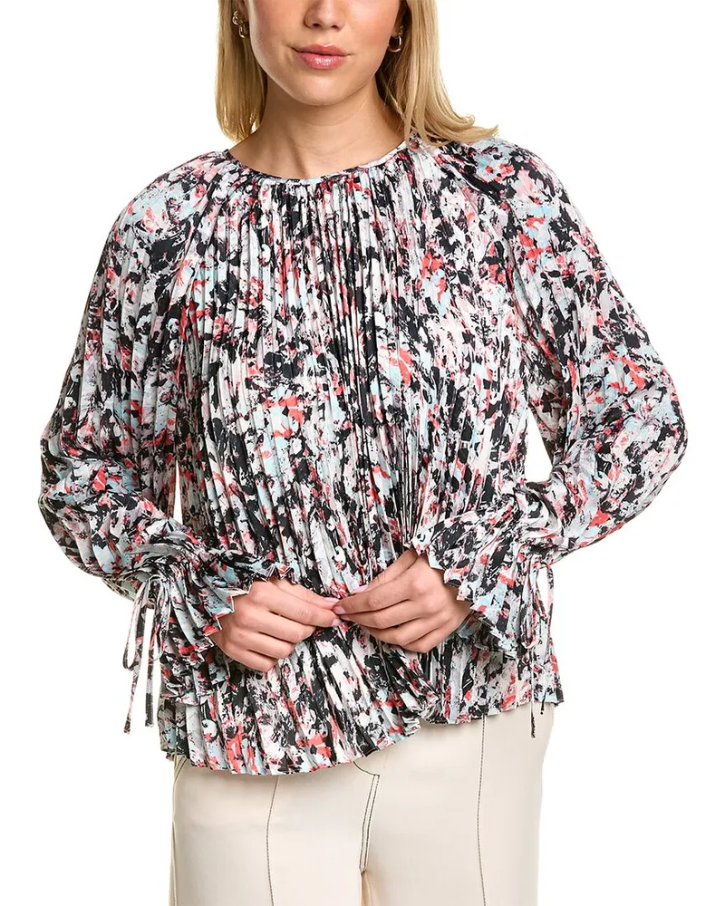 BCBGMAXAZRIA Pleated Top Black