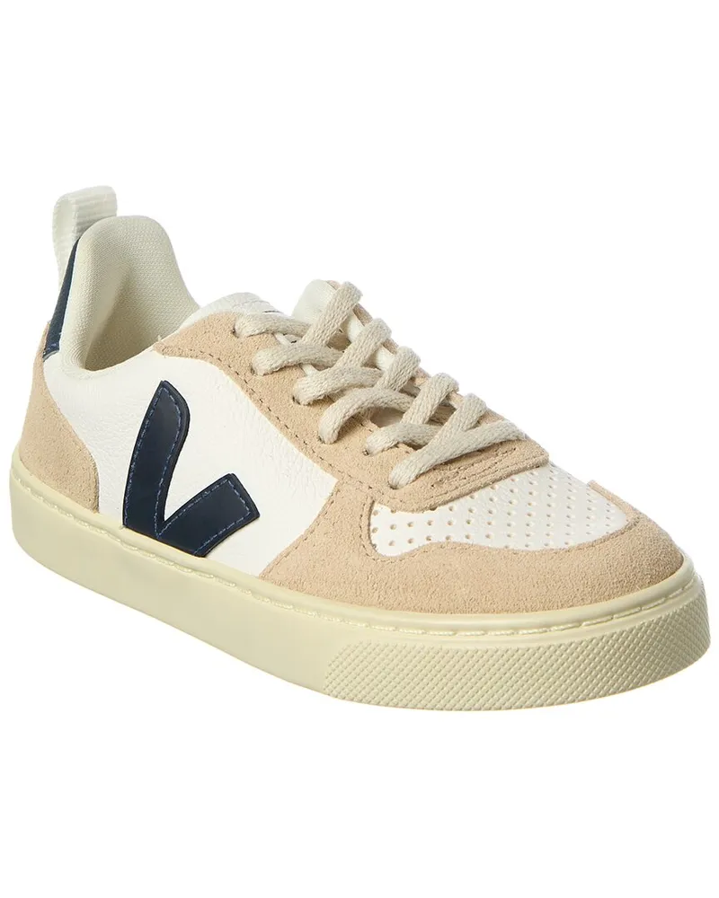 VEJA Small V-10 Leather Sneaker White