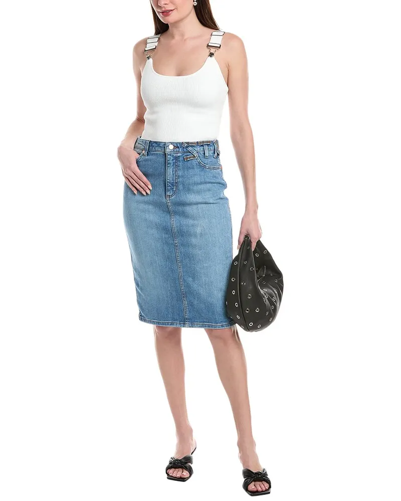 STAUD x Wrangler The Pencil Skirt Blue