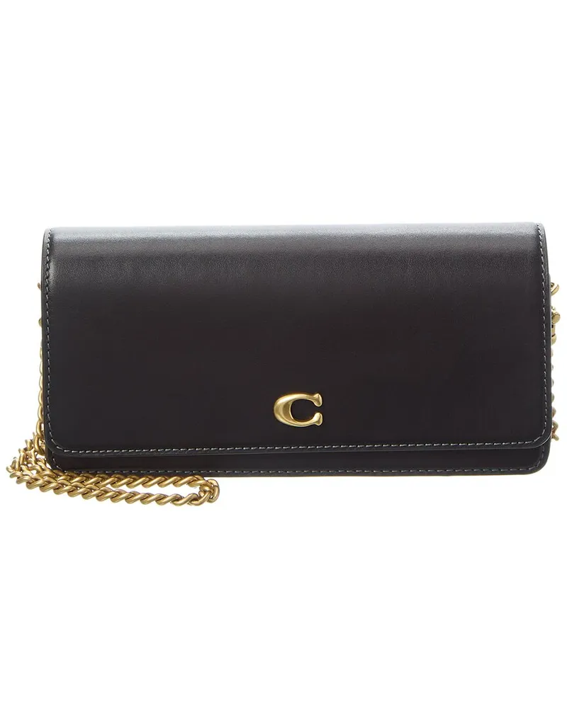 Coach Evie Leather Long Wallet with Chain Nocolor