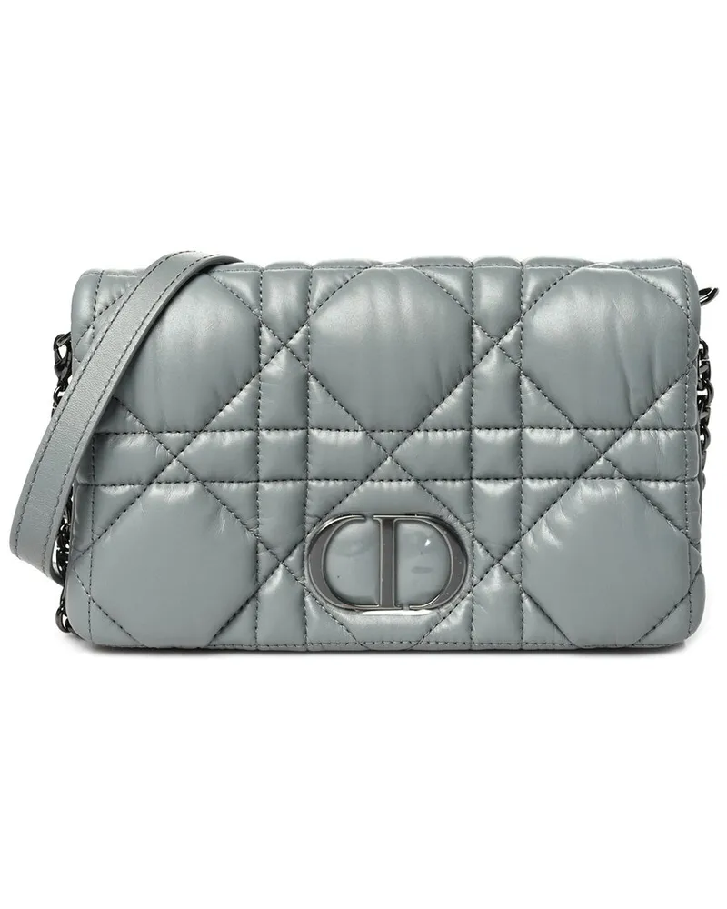 Dior Grey Microcannage Leather Macro Mini Caro Bag (Authentic Pre-Loved Nocolor