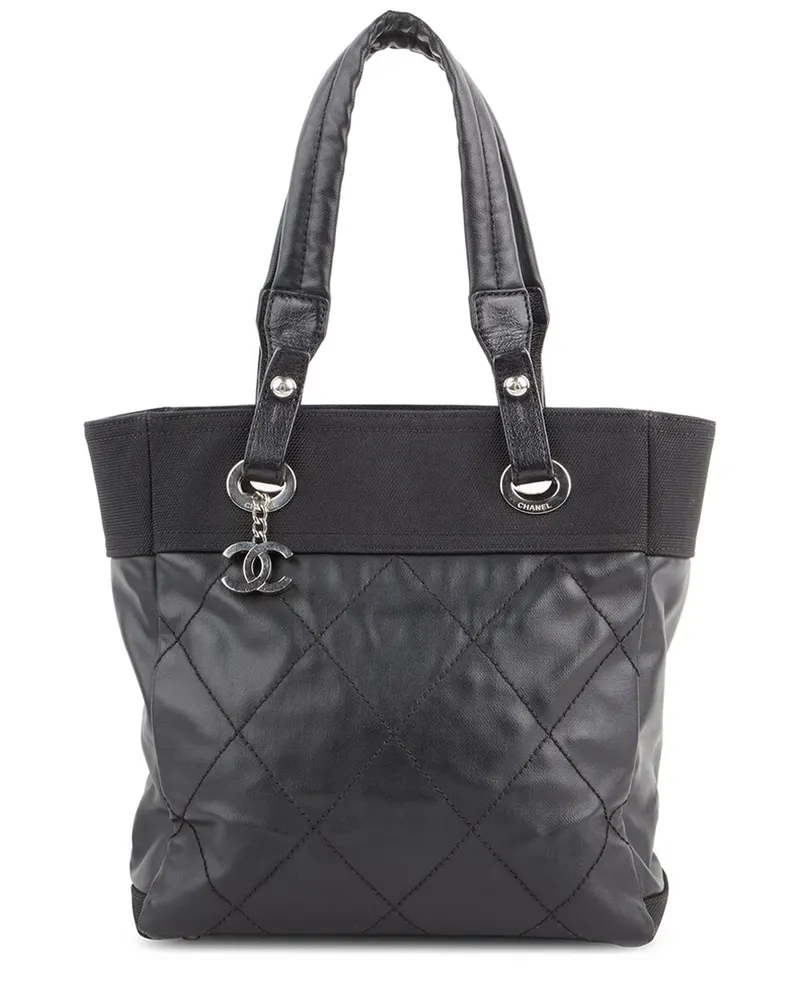 Chanel Black Coated Canvas Paris Biarritz Tote PM (Authentic Pre-Loved Nocolor