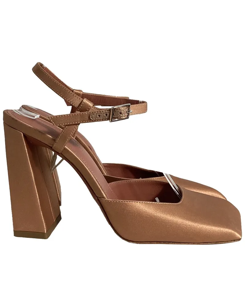 Amina Muaddi Women's Satin Charlotte Pump (Authentic Pre-Loved Nocolor