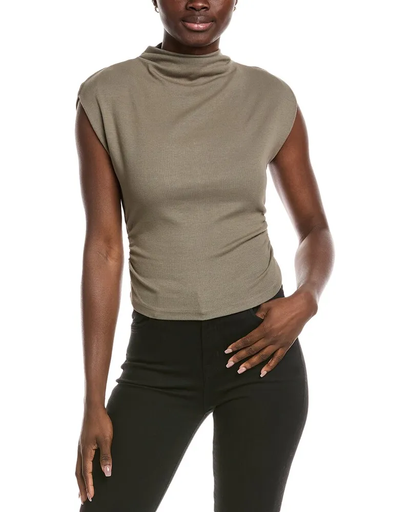 Michael Stars Amara Mock Neck Top Green