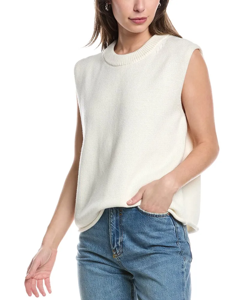 Graham & Spencer Aster Cashmere-Blend Sweater White