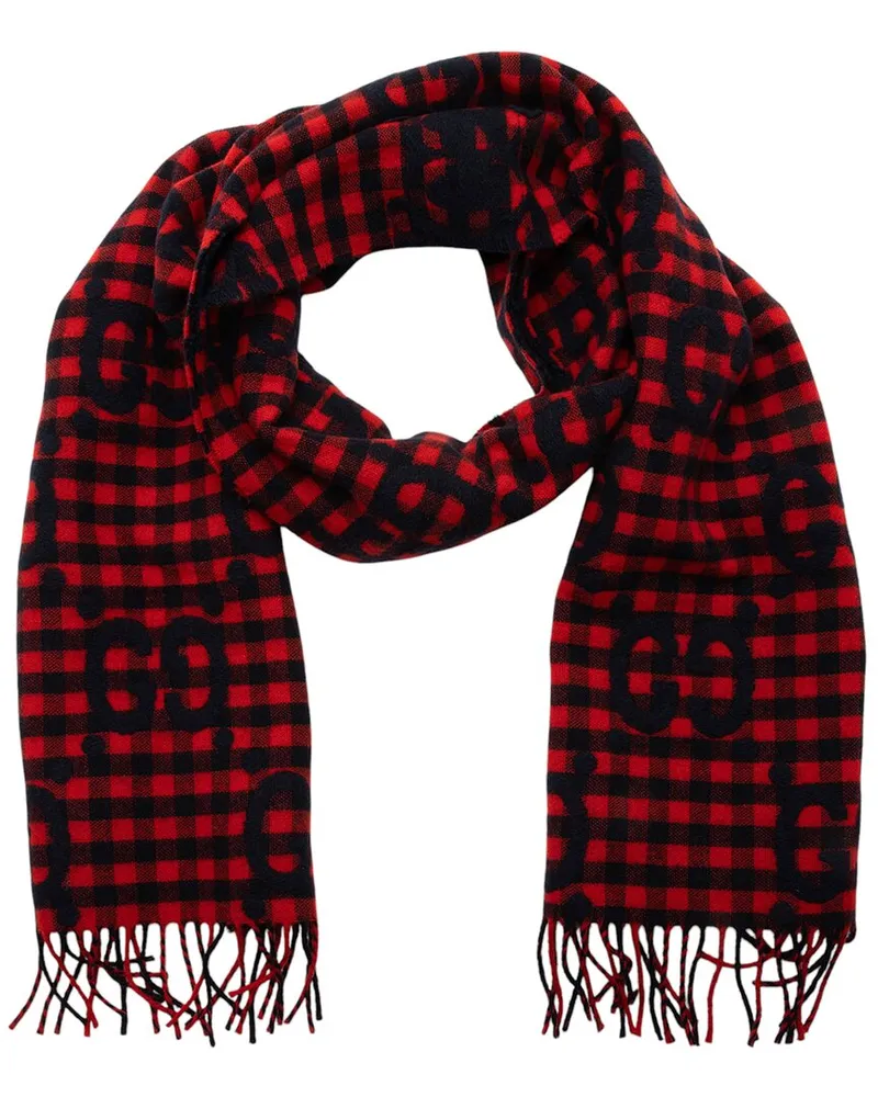 Gucci Wool Diamcheck GG Scarf (Authentic Pre-Loved Nocolor