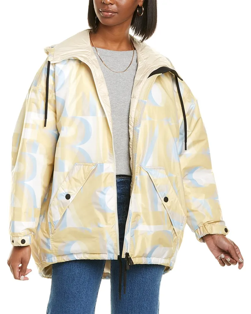 Moncler Grenoble Blavy Patterned Short Down Jacket Yellow