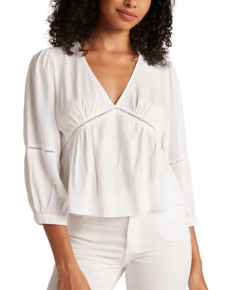 Bella Dahl Ladder Trim Peplum Top Nocolor