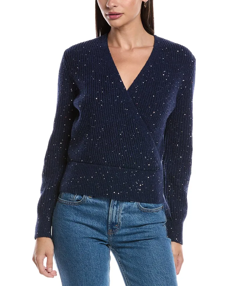 Michael Stars Laurel Surplice Sweater Blue