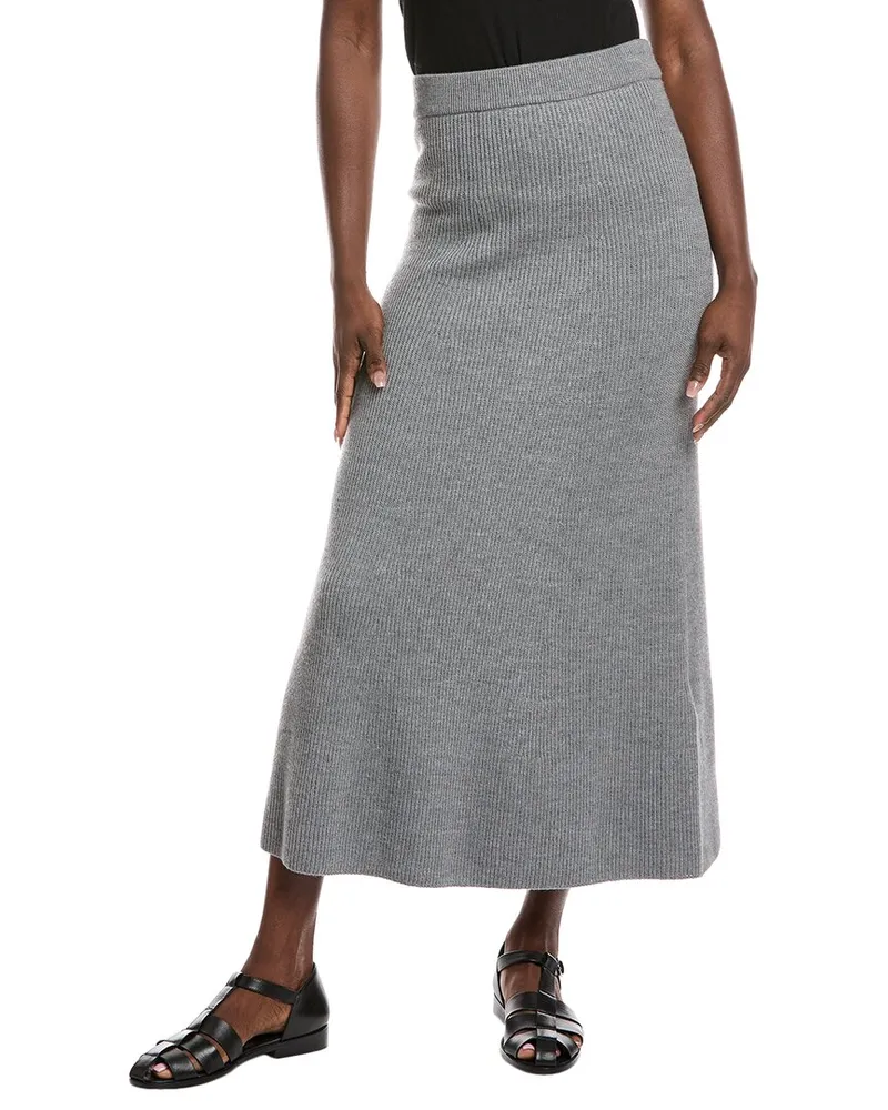 Max Mara Agile Rib Wool Sweater Skirt Grey
