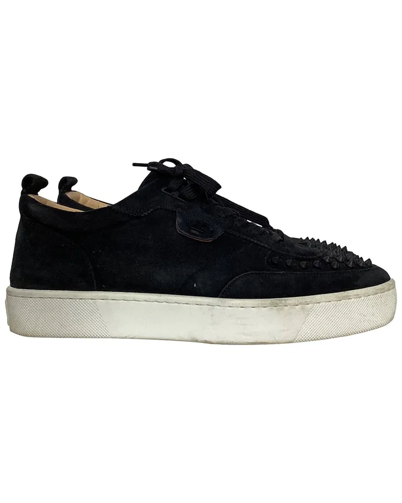 Christian Louboutin Men's Suede Happyrui Spiked Sneaker (Authentic Pre-Loved Nocolor