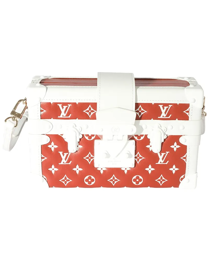 Louis Vuitton Brown, White Embossed Lambskin Petite Malle (Authentic Pre-  Loved Nocolor