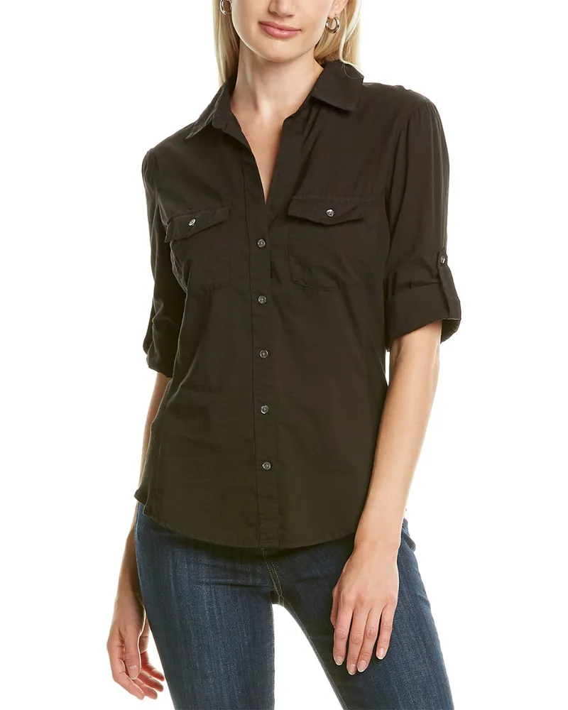 James Perse Contrast Panel Shirt Black