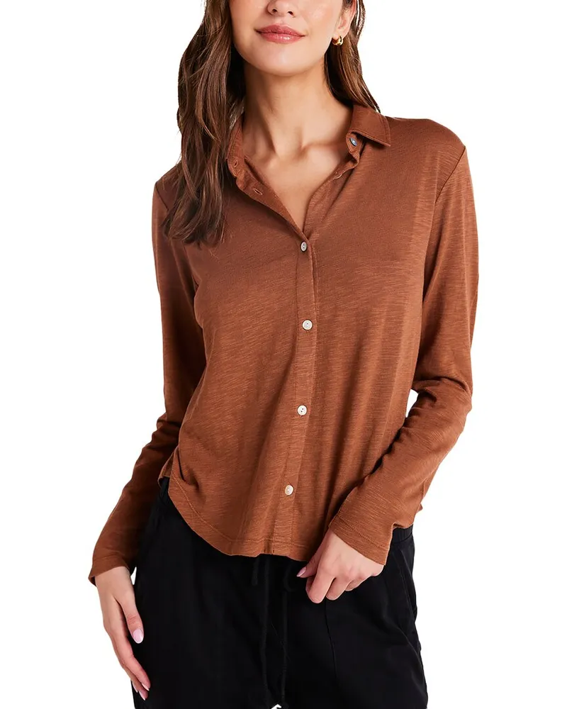 Bella Dahl Button Up Knit Top Nocolor
