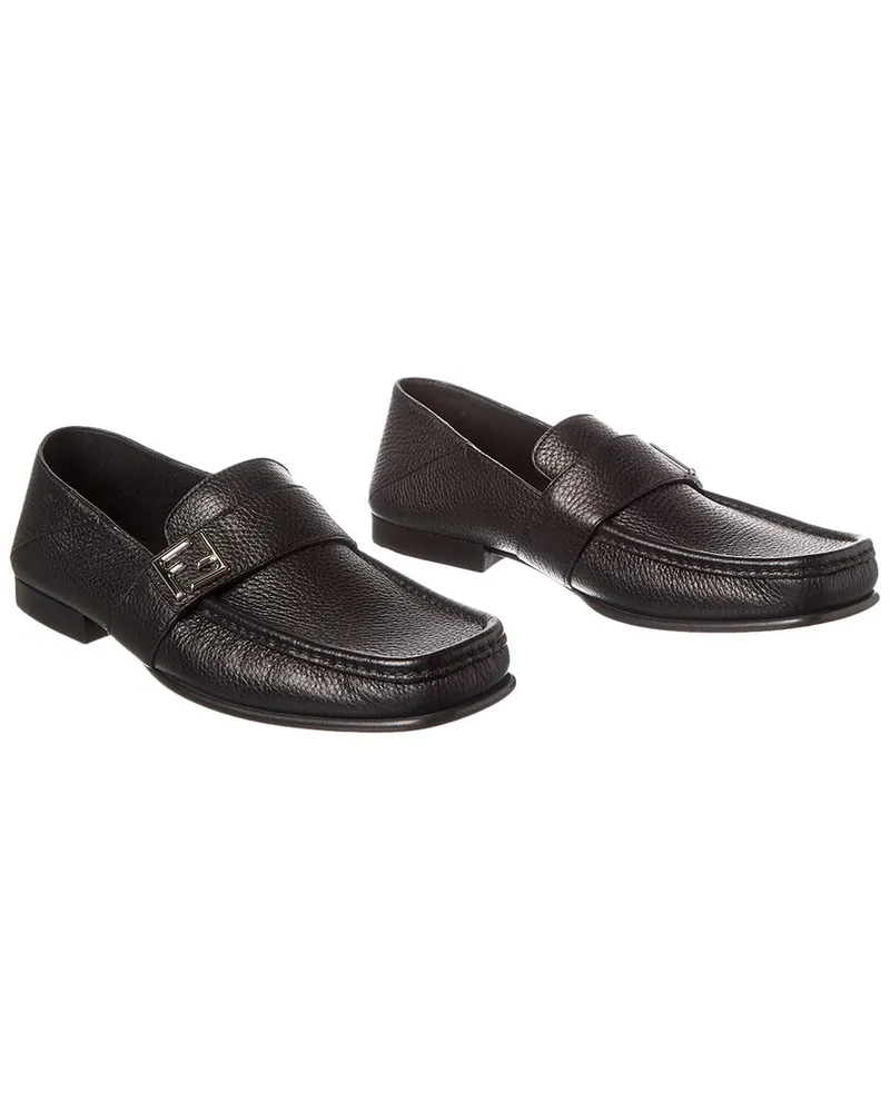 Fendi FF Leather Loafer (Authentic Pre-Loved Black