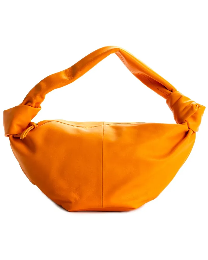 Bottega Veneta Orange Leather Double Knot Handbag (Authentic Pre-Loved Nocolor