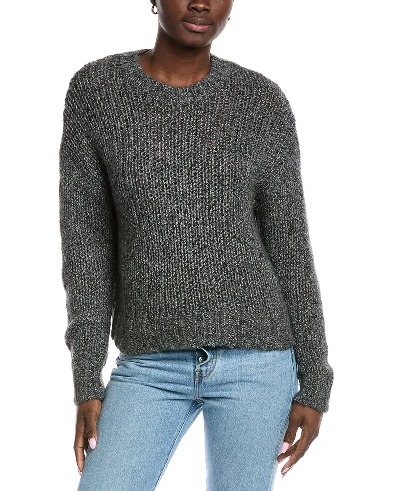 Autumn Cashmere Open Gauge Cashmere & Silk-Blend Sweater Grey