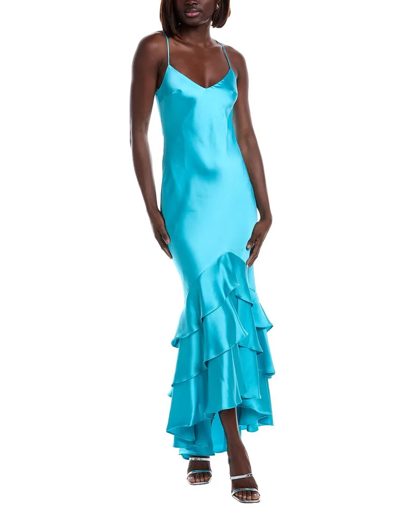 Monique Lhuillier Lenora Satin Midi Dress Nocolor